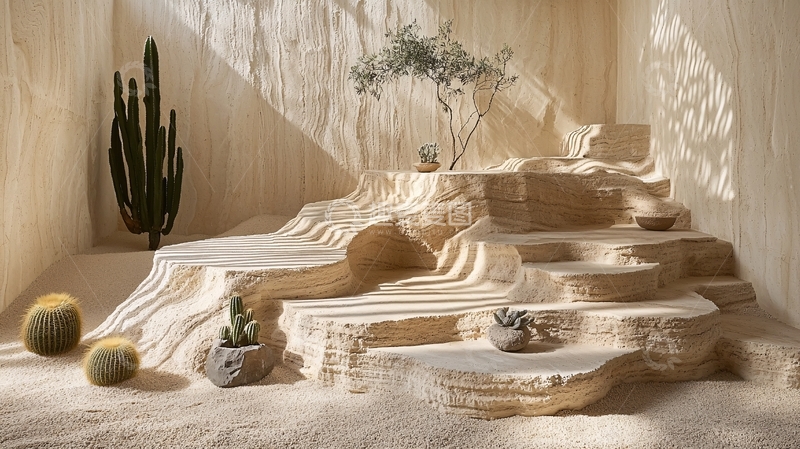 高清大图下载【趣麦麦图】极简风沙丘造型室内设计