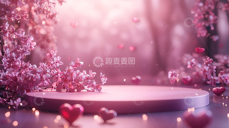 高清大图下载【趣麦麦图】粉色梦幻背景12
