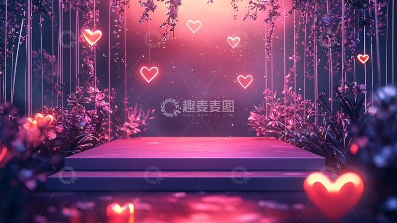 高清大图下载【趣麦麦图】梦幻爱心粉色通道