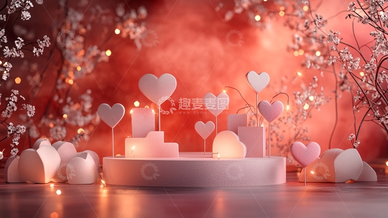 高清大图下载【趣麦麦图】浪漫情人节氛围背景