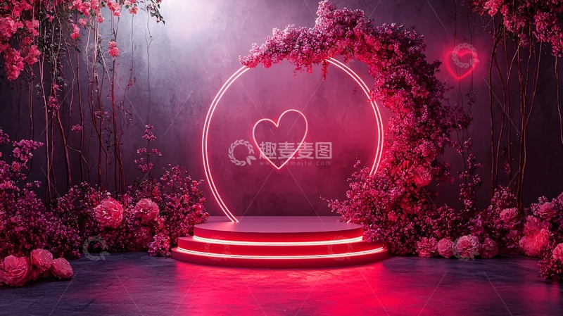 高清大图下载【趣麦麦图】浪漫粉色爱心背景