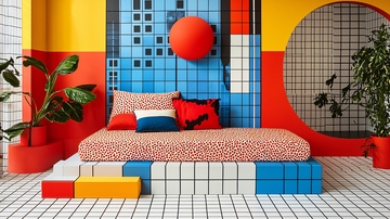 红黄蓝几何卧室