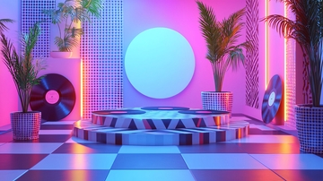 霓虹复古风格产品展示背景