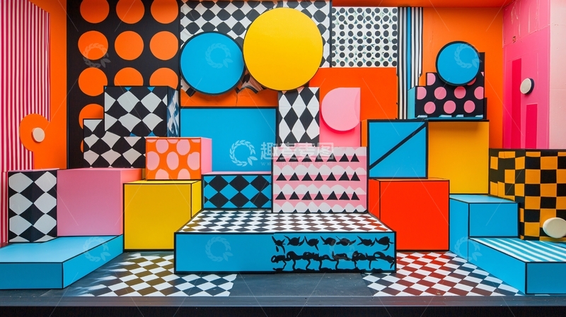 高清大图下载【趣麦麦图】色彩斑斓的几何图形背景