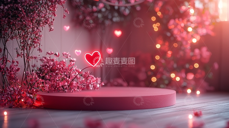 高清大图下载【趣麦麦图】粉色圆形展台