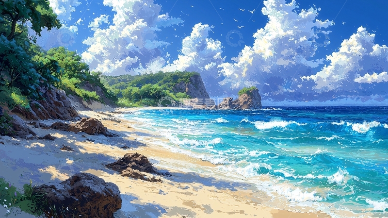 高清大图下载【趣麦麦图】阳光沙滩海浪54