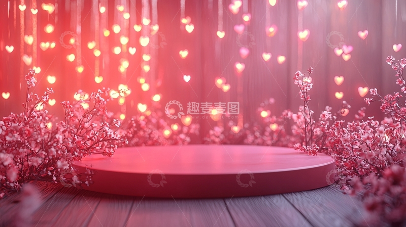 高清大图下载【趣麦麦图】粉色爱心背景