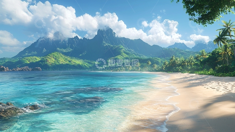 高清大图下载【趣麦麦图】热带海滩风景图