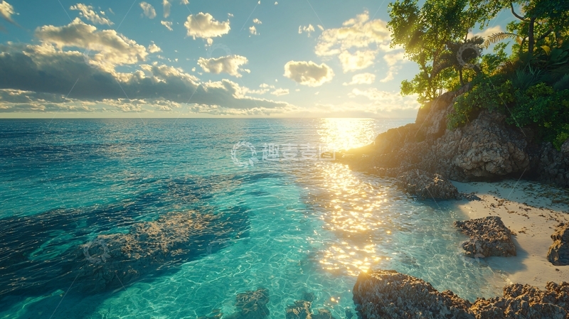 高清大图下载【趣麦麦图】海边日落风景