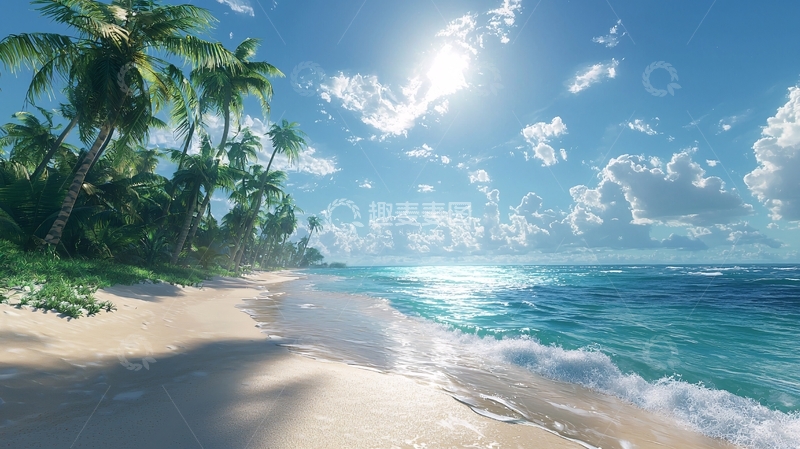 高清大图下载【趣麦麦图】热带海滩风景图
