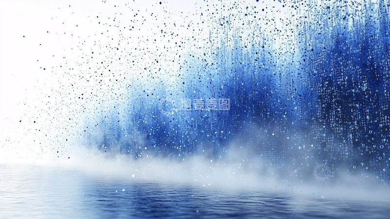 高清大图下载【趣麦麦图】蓝色冰雪森林雾气