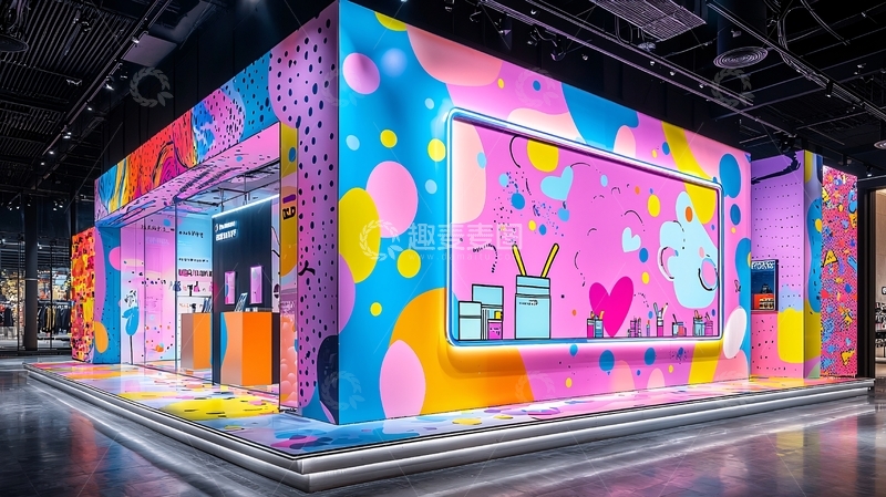 高清大图下载【趣麦麦图】梦幻彩色潮流店铺