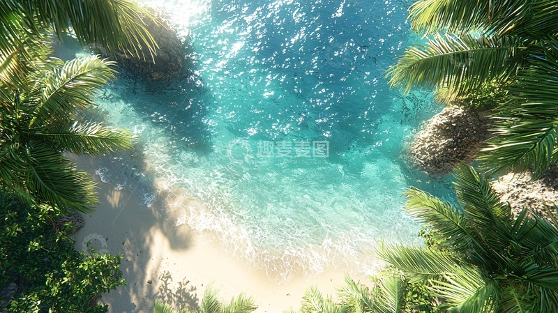高清大图下载【趣麦麦图】俯瞰热带海滩