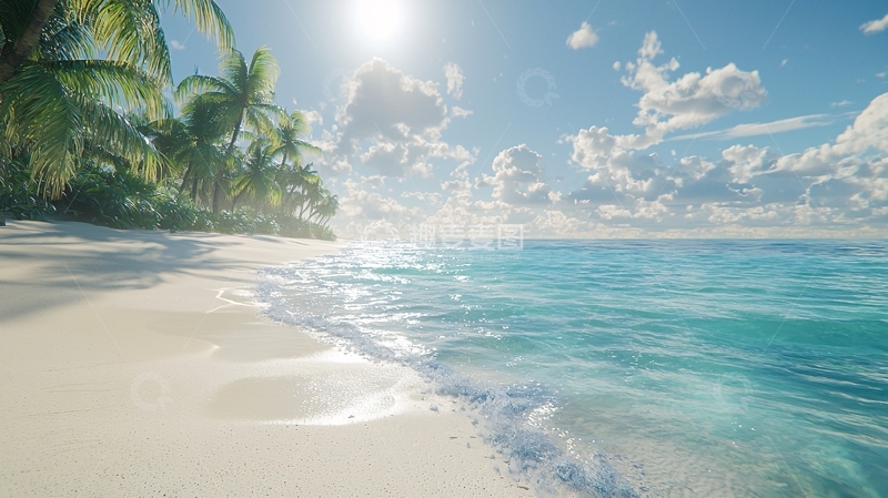 高清大图下载【趣麦麦图】阳光沙滩椰树海景