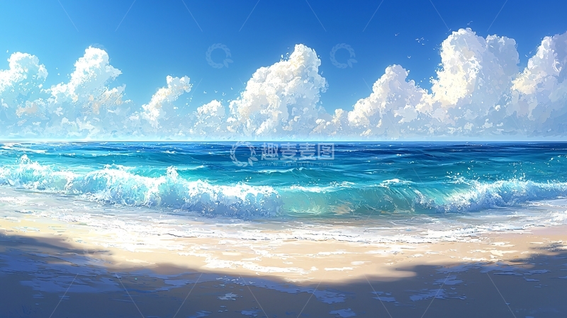 高清大图下载【趣麦麦图】阳光沙滩海浪55