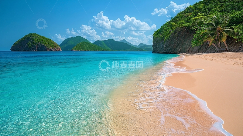 高清大图下载【趣麦麦图】碧海蓝天沙滩景色