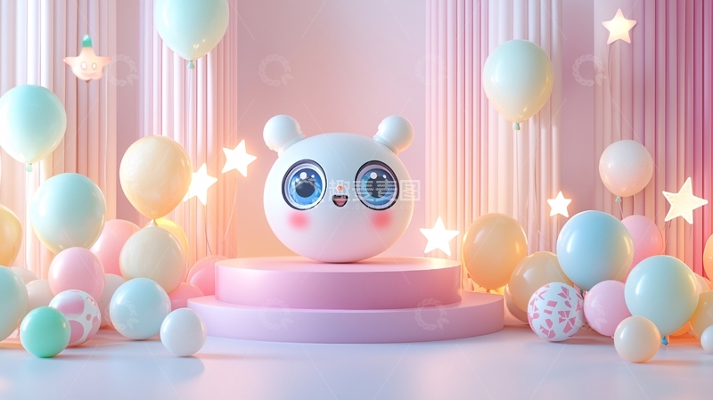 高清大图下载【趣麦麦图】粉色系卡通小熊