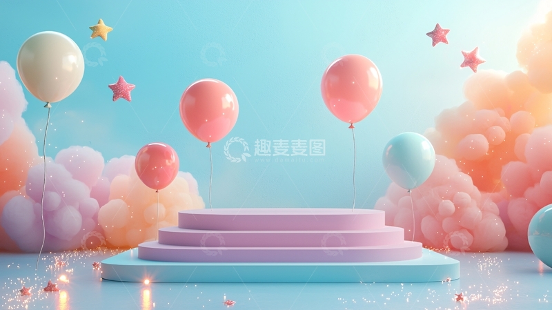 高清大图下载【趣麦麦图】粉色系梦幻泡泡背景