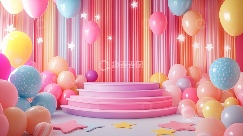 高清大图下载【趣麦麦图】彩色气球背景
