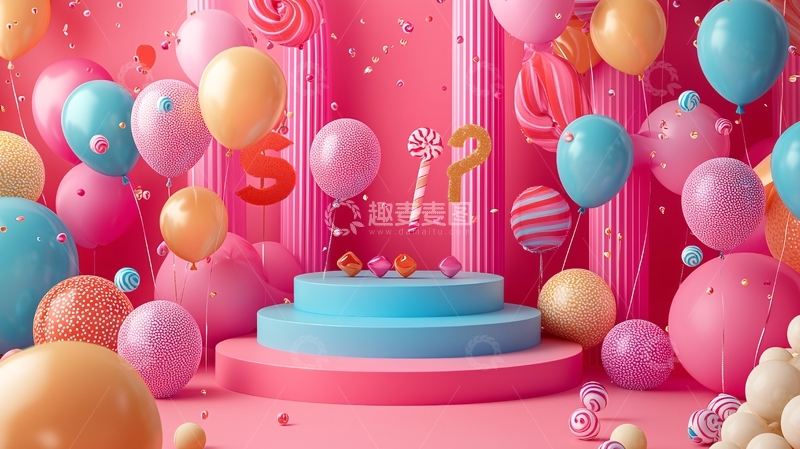 高清大图下载【趣麦麦图】粉色系梦幻甜品背景