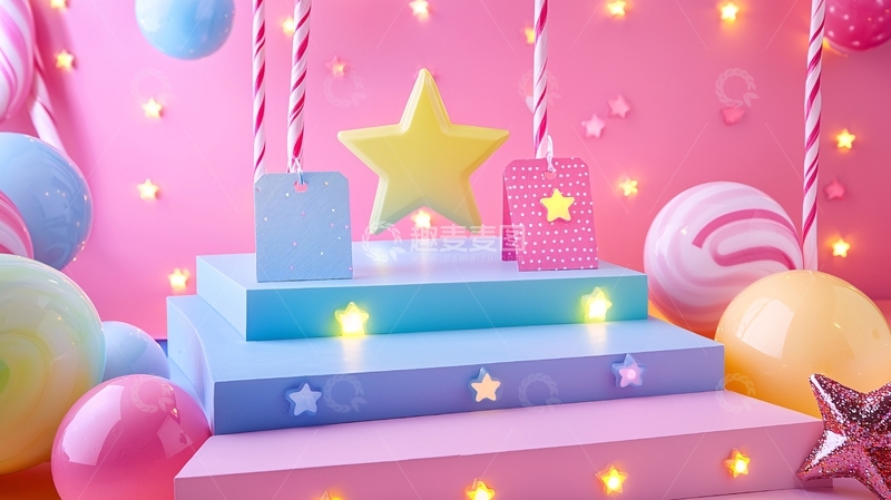 高清大图下载【趣麦麦图】粉色梦幻甜品背景