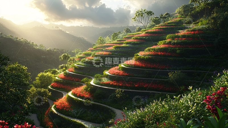 高清大图下载【趣麦麦图】梯田