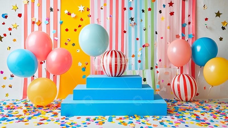 高清大图下载【趣麦麦图】彩色气球背景