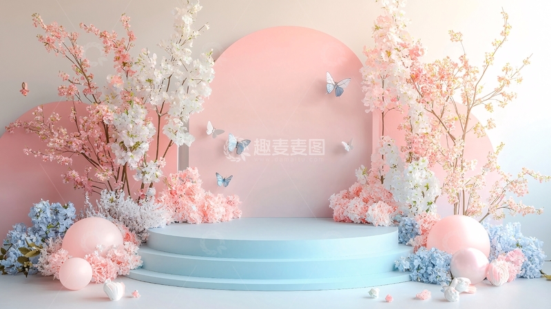 高清大图下载【趣麦麦图】粉色系梦幻背景