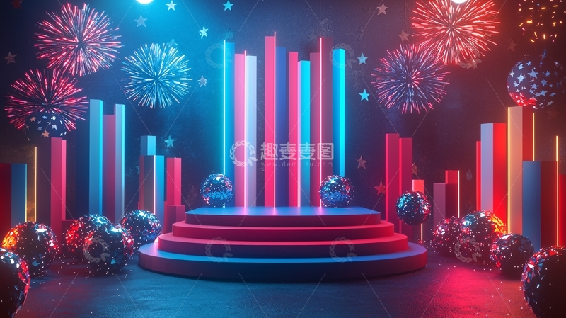 高清大图下载【趣麦麦图】炫彩霓虹灯舞台