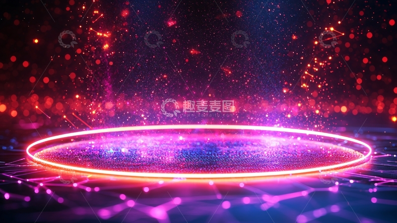 高清大图下载【趣麦麦图】炫彩霓虹灯环形舞台