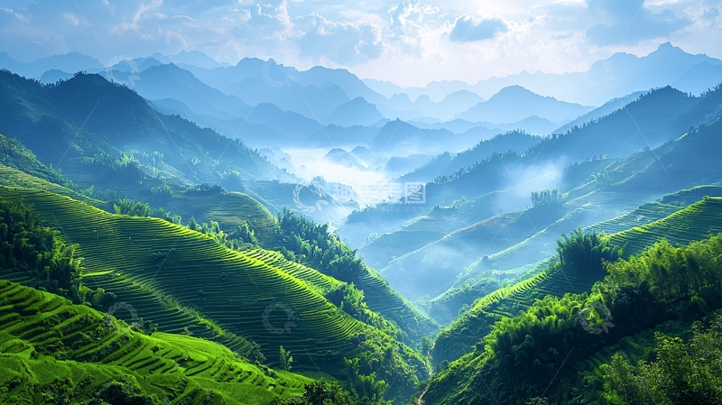 高清大图下载【趣麦麦图】梯田