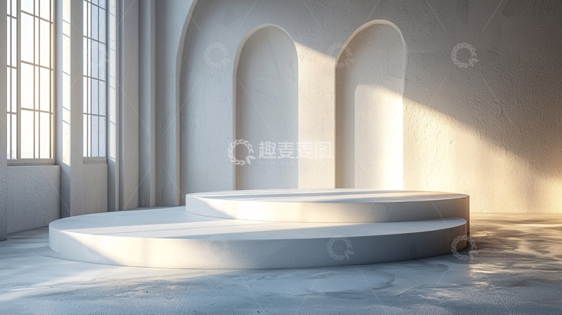 高清大图下载【趣麦麦图】极简风格白色展台