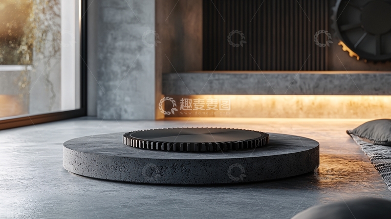 高清大图下载【趣麦麦图】水泥质感圆形平台