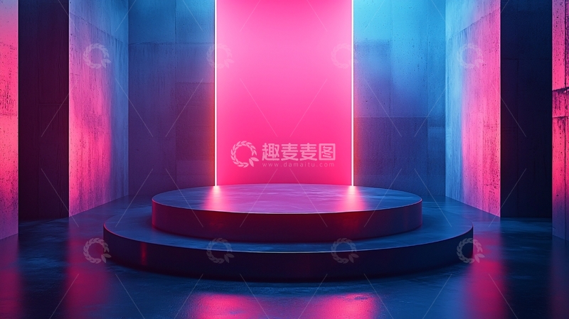高清大图下载【趣麦麦图】霓虹灯舞台背景