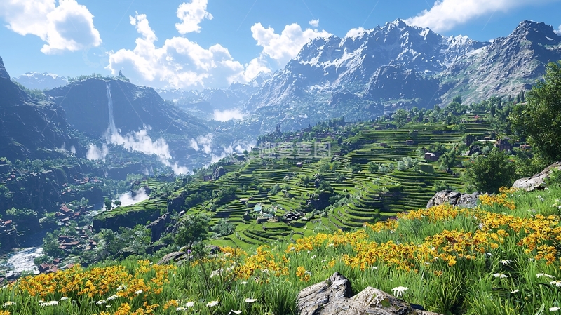 高清大图下载【趣麦麦图】山峦叠嶂的美丽风景