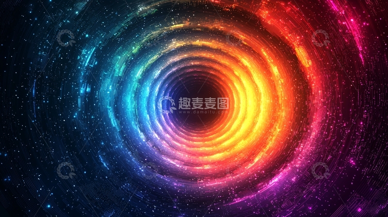 高清大图下载【趣麦麦图】彩色漩涡星云