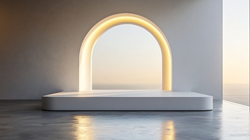 极简风格拱形门窗展示台