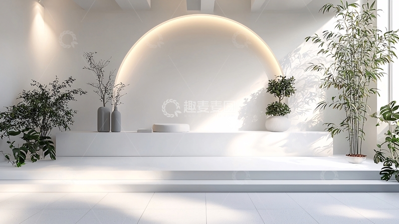 高清大图下载【趣麦麦图】极简白色背景植物