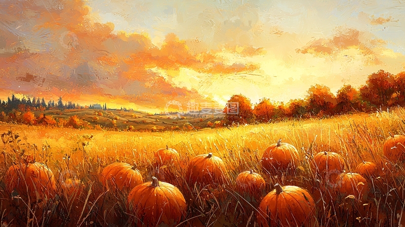 高清大图下载【趣麦麦图】秋日南瓜田园风景