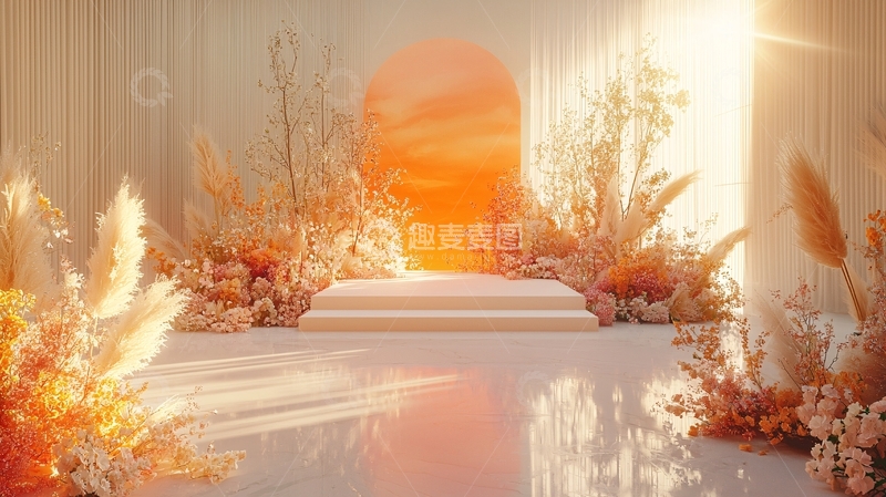 高清大图下载【趣麦麦图】日落背景婚礼仪式场景