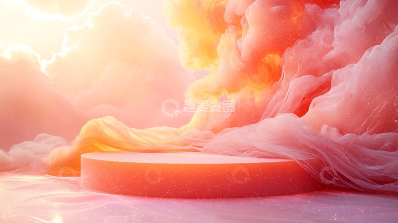 高清大图下载【趣麦麦图】粉色梦幻烟雾背景