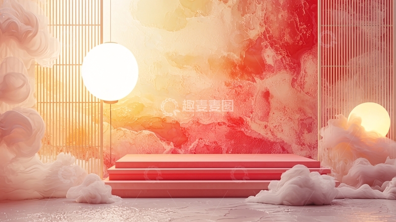 高清大图下载【趣麦麦图】粉色系舞台背景