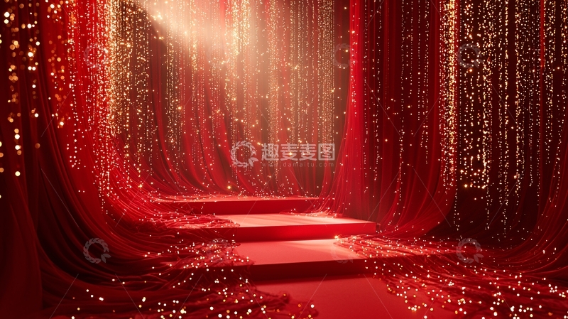 高清大图下载【趣麦麦图】-红色梦幻舞台