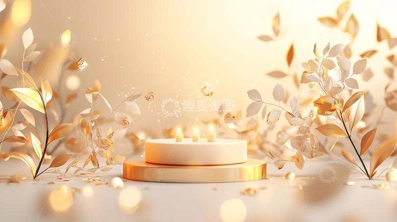 高清大图下载【趣麦麦图】金色背景