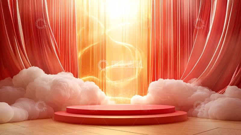 高清大图下载【趣麦麦图】红幕光效舞台