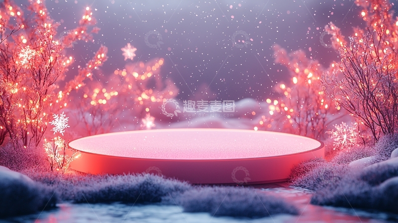 高清大图下载【趣麦麦图】粉色圆形展台