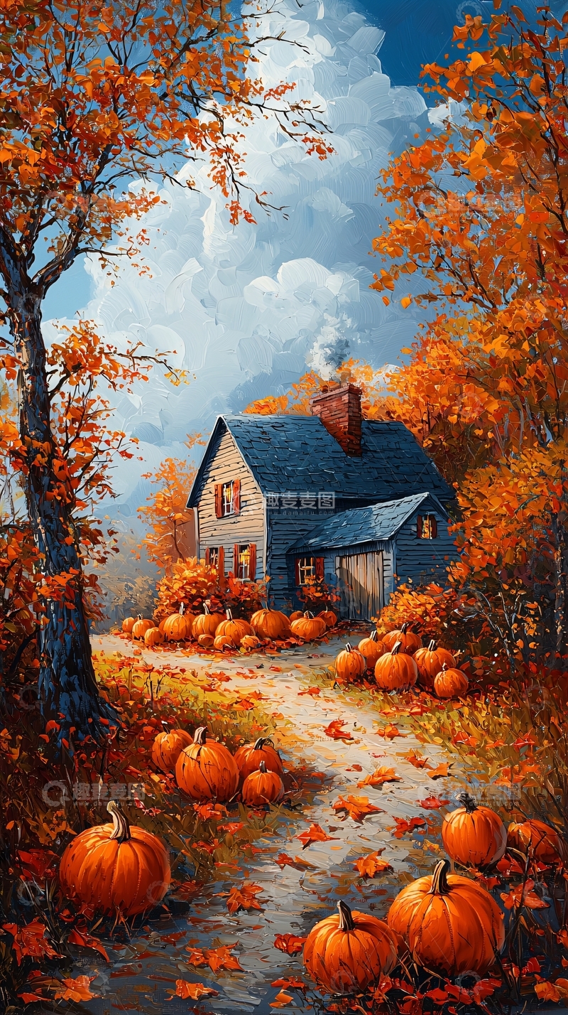 高清大图下载【趣麦麦图】秋日南瓜屋