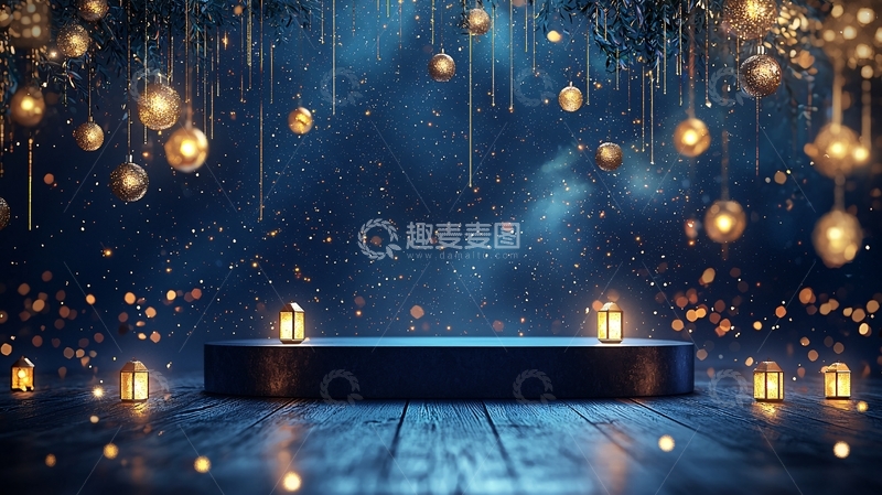 高清大图下载【趣麦麦图】梦幻蓝色背景1