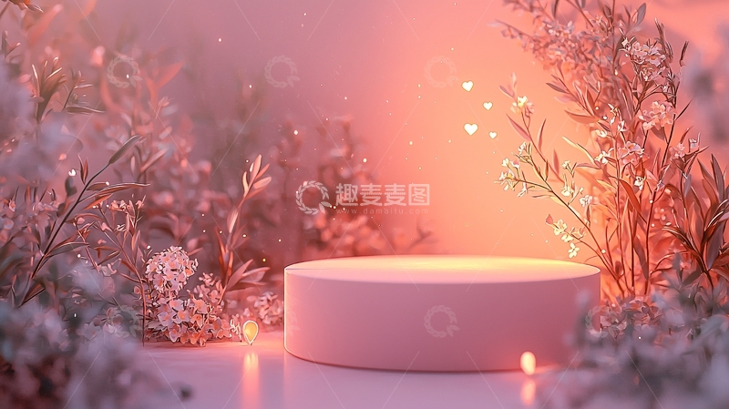 高清大图下载【趣麦麦图】粉色圆形展示台2