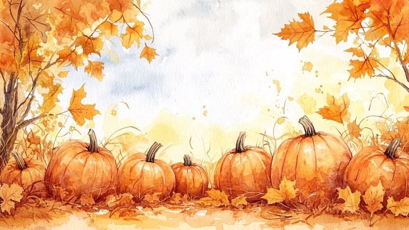 高清大图下载【趣麦麦图】秋日南瓜田园风光